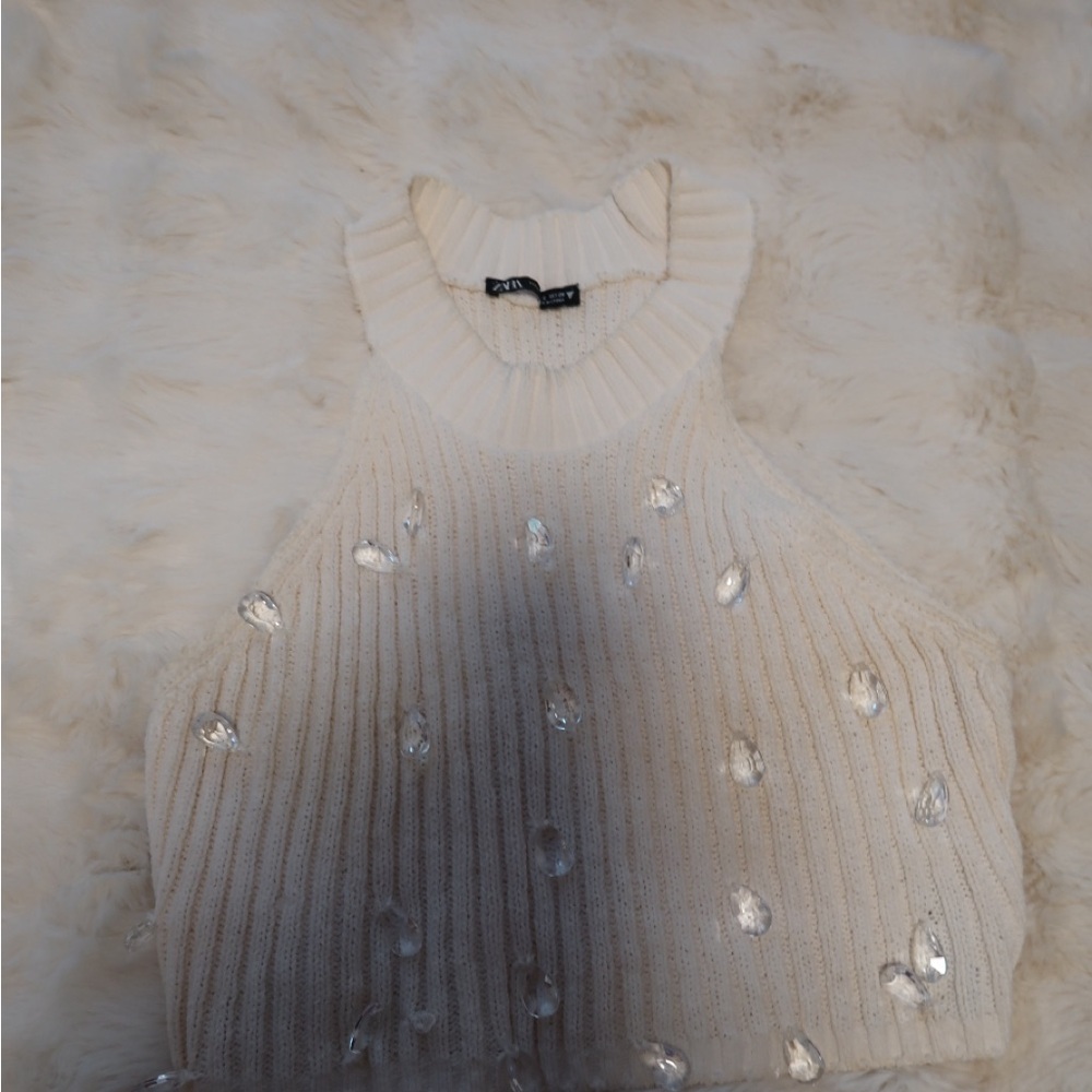 Zara Cream Knit Top
